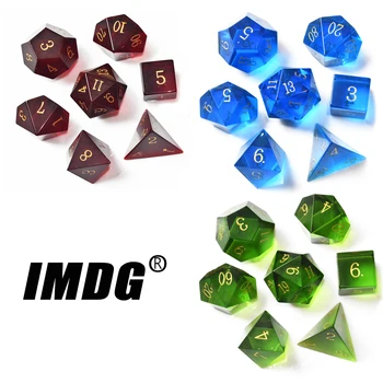 IMDG Cristal de NI Dado Conjunto de 7PCS/Set Criativo Jogo de RPG de Dados Poliedro de Minério Digital Cubos