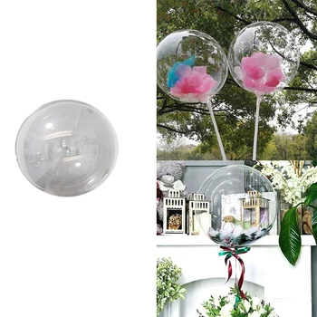 50Pcs Luminosa Transparente Bobo Bolha Bolas de Natal, Casamento, Festa de Aniversário, Decorações de Balões de Hélio