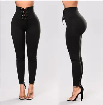 Preto de alta qualidade cintura alta a cintura elástica alça de firmware leggings esportes yoga apertado de costura senhoras de calças de assentamento