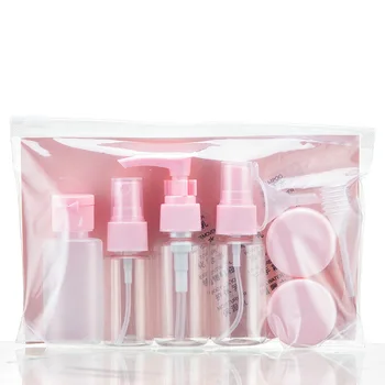 11PCS kit de Viagem mini cosméticos pote de creme garrafas à prova de vazamento de plástico transparente make-up contentores