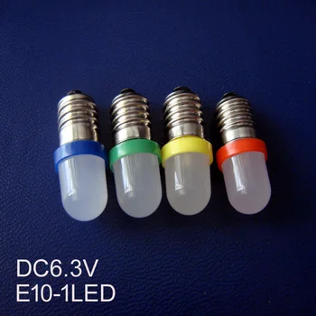 Alta qualidade DC6.3V E10 luz,E10 6V fosco diodo emissor de luz,E10 6.3 V Luz,E10 6.3 V bulbo,lâmpada E10 6.3 V,E10 6V,frete grátis 50pcs/monte
