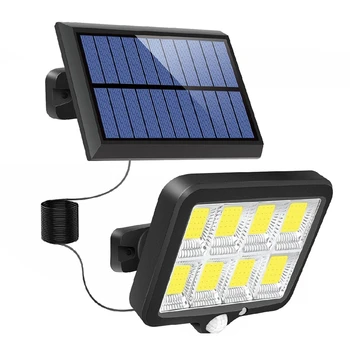 160 COB Luz Posta Solar Exterior do Sensor de Movimento de luz Solar Impermeável Lâmpada de Parede Para o Jardim Garagem Garagem Varanda Cerca