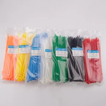 100Pcs/bag de 5*de 200mm de Auto-Bloqueio Colorido Padrão da Fábrica de Auto-fecho Plástico de Laços de Cabo de Nylon,Fio de Zip Tie