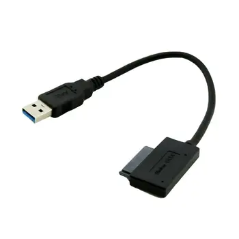 1pcs USB 3.0 Macho para 7+6Pin 13 Pinos Slimline Sata Portátil de CD/DVD Rom Drive Óptico Cabo de Adaptador de 20cm