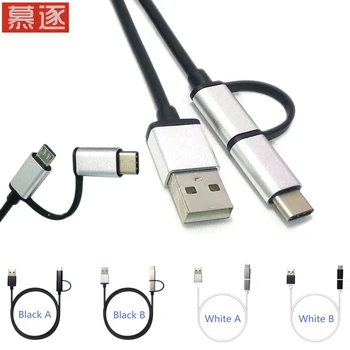 Universal Micro USB 3.0 Tipo C Cabo de Linha de Nylon E Metal Tipo de Plug-C-USB para Uma PlusTwo Oneplus Dois de 1+2 Tipo C Adaptador