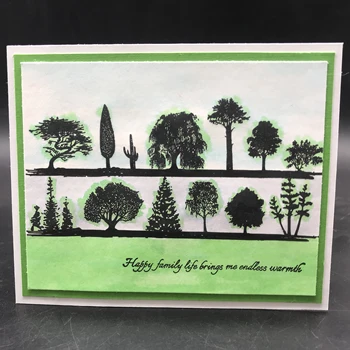 AZSG Árvores / Desejos Sinceros Claro Selos Para DIY Scrapbooking Decorativos Cartão de fazer Artesanato Divertido Decoração de Suprimentos 13*13cm