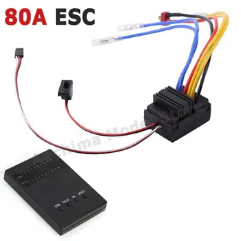 80A ESC WP-880 1/10 1/8 WP Rastreador Escova Escovado 80A 1080 Eletrônico Controlador de Velocidade, Impermeável DESC ESC com o Programa Cartão
