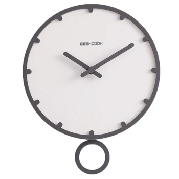 Criativo, Moderno Relógio De Parede Em Madeira Com Pêndulo Do Relógio De Parede Decoração Quarto Home Relógio De Quartzo Sala De Estar Orologio Parete Presente