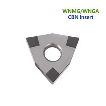 2PCS CBN inserir WNMG080408 WNGA080404 3T CBN diamante inserir WNMG WNGA PCBN dica torno cortador de ferramenta para torneamento de aço endurecido