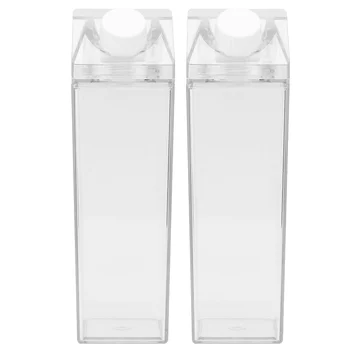 Bottlewater Caixa Clara Emptytransparentbottles Recipiente Frasco Grande Caixa Quadrada Jarro Drinkoutdoorreusable De Viagem Capacidade